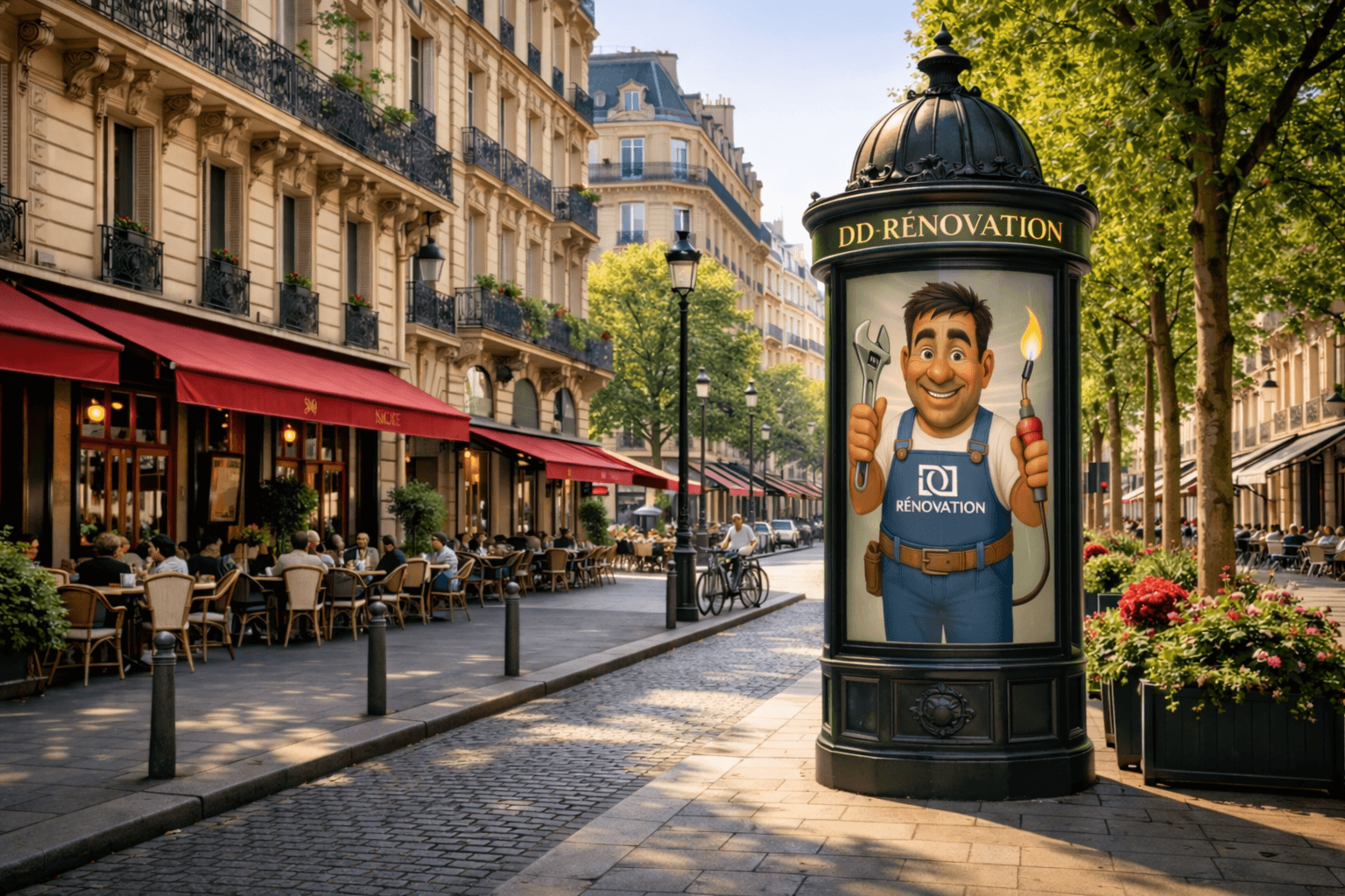 Rue de Paris avec kiosque DD Rénovation